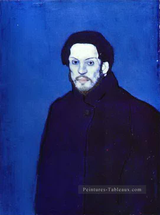 Autoportrait dans la période bleue 1901 Pablo Picasso Peintures à l'huile